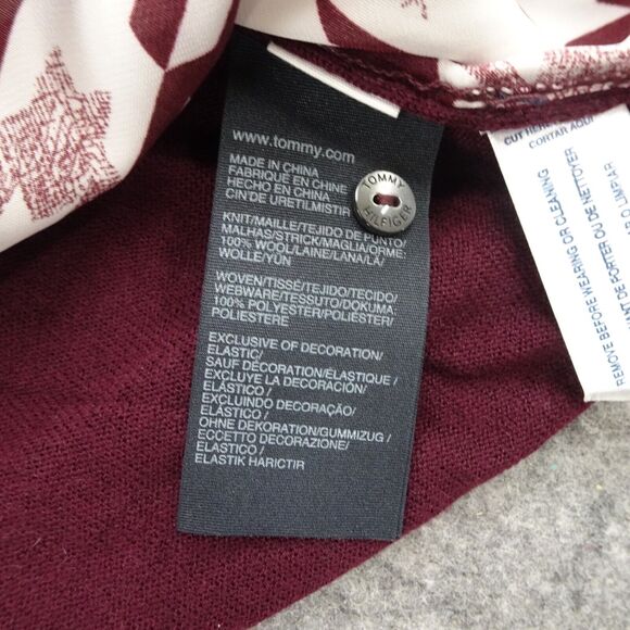 Tommy Hilfiger Sweater Womens Medium Cardigan Houndstooth Luxury Wool C - Picture 9 of 13